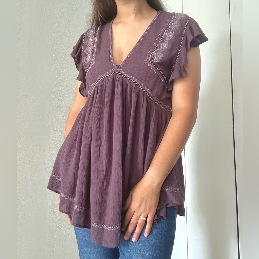 Free People Plum Women's Top